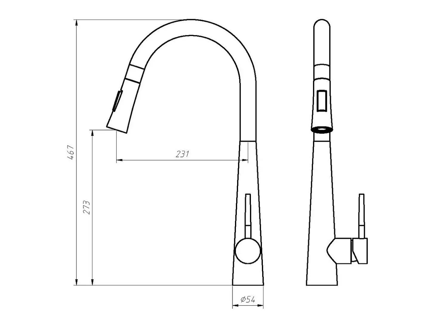 Grifo de cocina con ducha extraíble de acero inoxidable - Cromado - RONA