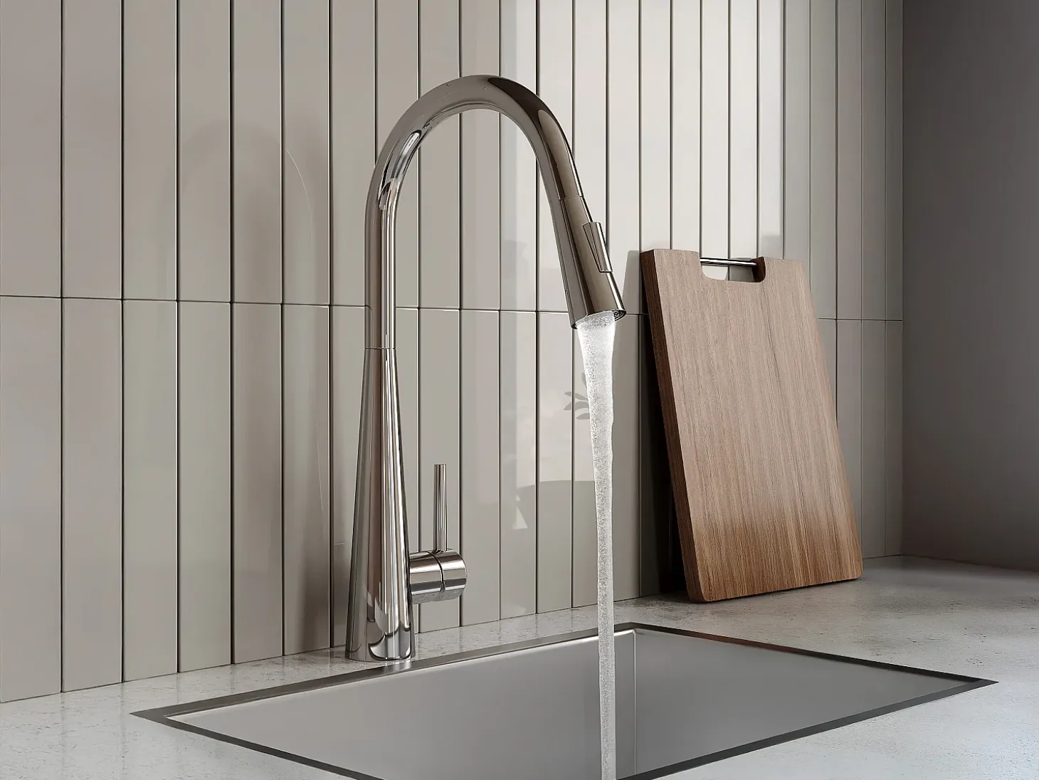 Grifo de cocina con ducha extraíble de acero inoxidable - Cromado - RONA