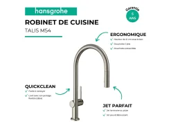 Grifo de cocina con ducha HANSGROHE Talis M54 210 sBox 2 chorros aspecto acero inoxidable