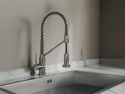 Grifo de cocina con ducha extraíble de acero inoxidable - Cromado - ROFLEX