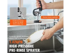 Grifo de Cocina SucceBuy para Fregadero de Cocina de Montaje en Pared - Con Rociador de Prelavado, 91 cm