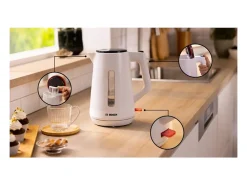 Hervidor MyMoment - Blanco 1,7 L - Base giratoria 360° - Almacenamiento del cable - 3 funciones de seguridad automáticas