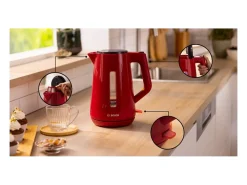 Hervidor MyMoment - Rojo - Capacidad de 1,7 L - Base giratoria de 360° - Filtro antical