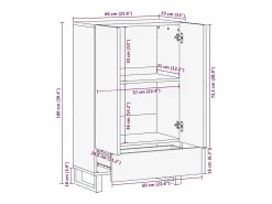 Highboard Marrón 60 x 33 x 100 cm madera maciza de mango