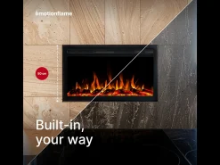 Insert eléctrico INFINITY para chimenea eléctrica - fuego premium - empotrada - 81x14x50 cm - chimenea LED con calefacción 750/1500 W