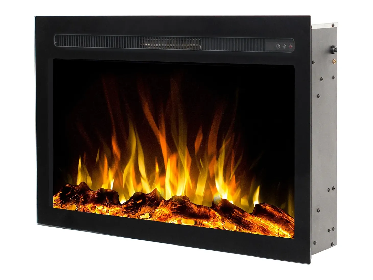 Insert eléctrico INFINITY para chimenea eléctrica - fuego premium - empotrada - 81x14x50 cm - chimenea LED con calefacción 750/1500 W