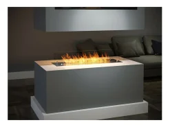 Inserto/Soporte para Quemador de Bioetanol de 100cm en Acero Inoxidable con Cristal Incluido