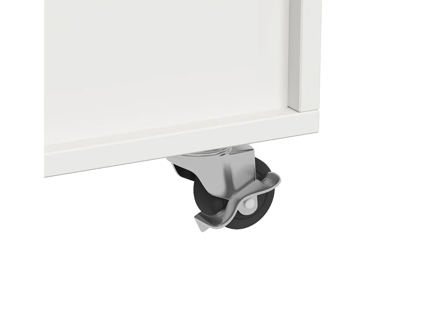 Isla central de cocina - carrito con ruedas y plancha extensible - 3 cajones y 2 puertas - Blanco