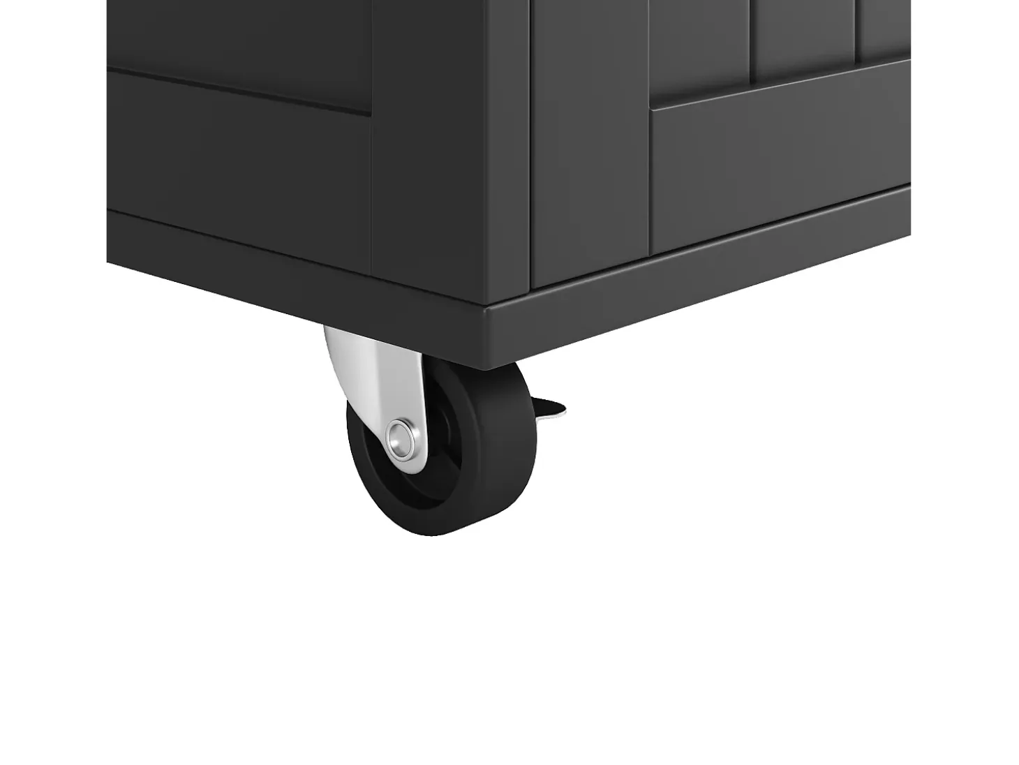 Isla de cocina 102 × 45 × 92 cm - Carrito de servicio con ruedas, 2 puertas y 2 cajones - Negro