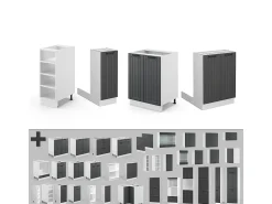Isla de cocina antracita casa de campo/blanco 90x60x82 fame-line