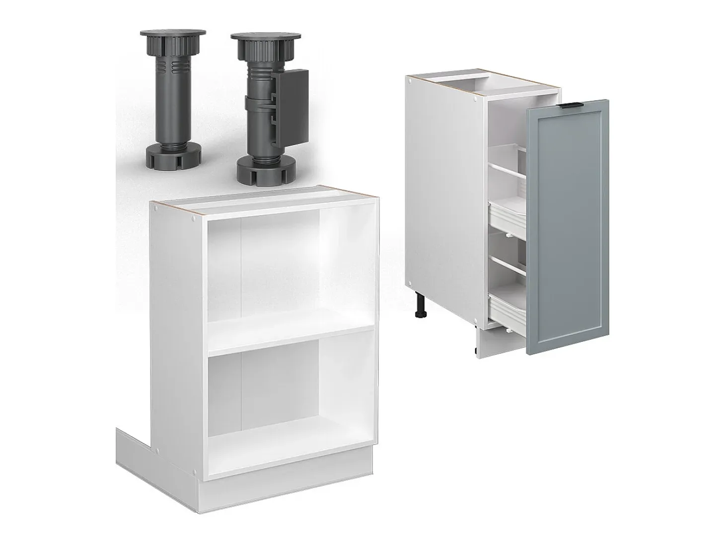 Isla de cocina azul claro-gris 90x60x82 fame-line