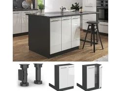 Isla de cocina blanco alto brillo 60x70x82 fame-line
