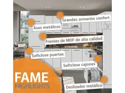Isla de cocina blanco casa de campo 60x30x82 fame-line