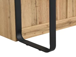 Isla de cocina con 6 cajones de MDF y metal - Negro y Natural claro - ALEGRITA
