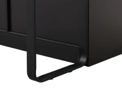 Isla de cocina con 6 cajones de MDF y metal - Negro y efecto mármol blanco - ALEGRITA
