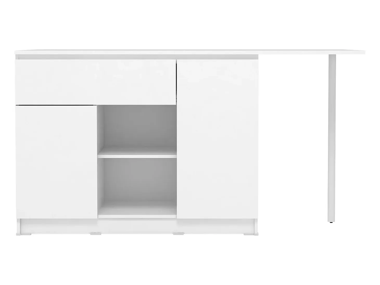 Isla de cocina con 2 puertas, 1 cajón y 2 estantes - Blanco - TUNORI