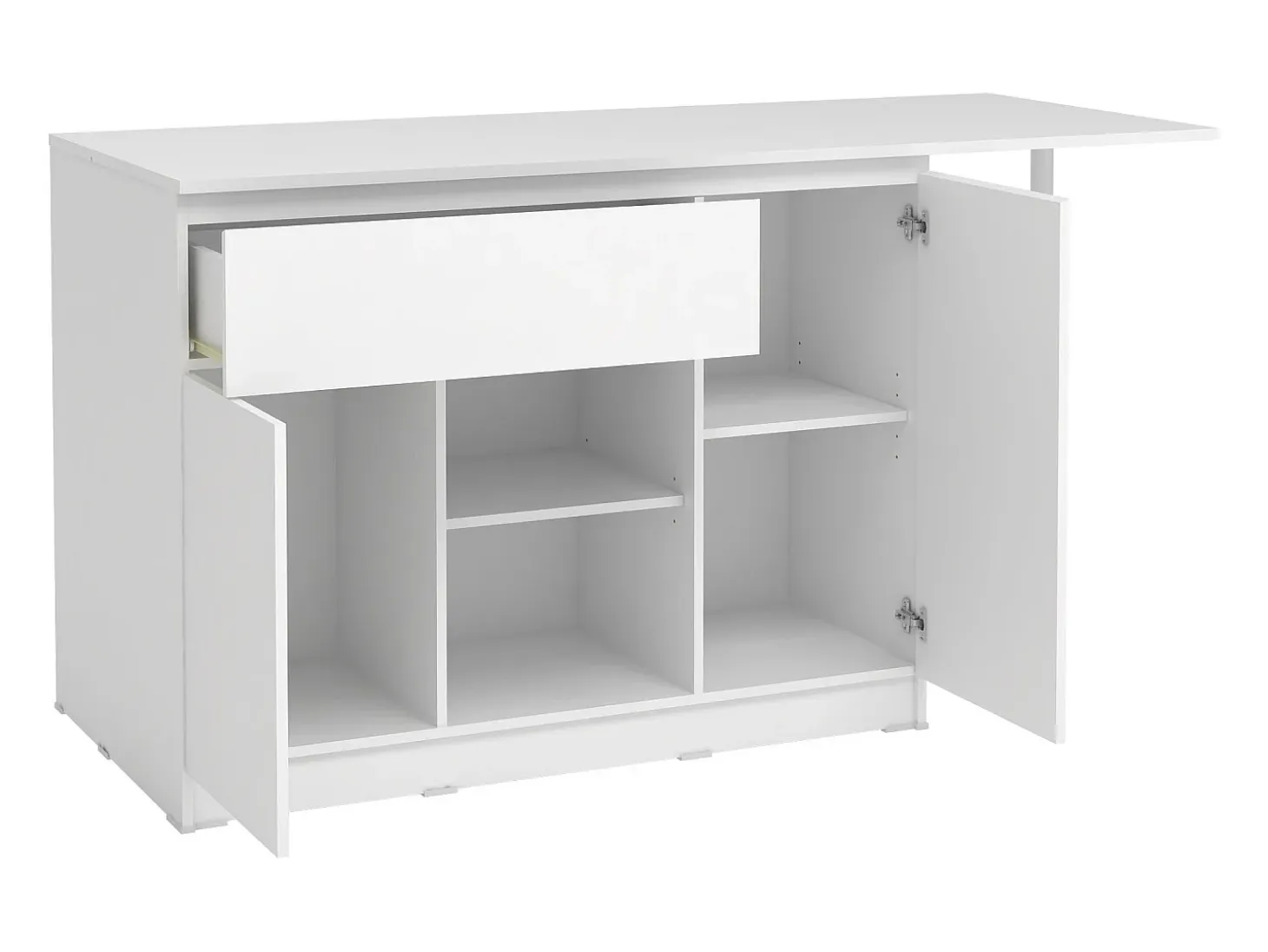 Isla de cocina con 2 puertas, 1 cajón y 2 estantes - Blanco - TUNORI
