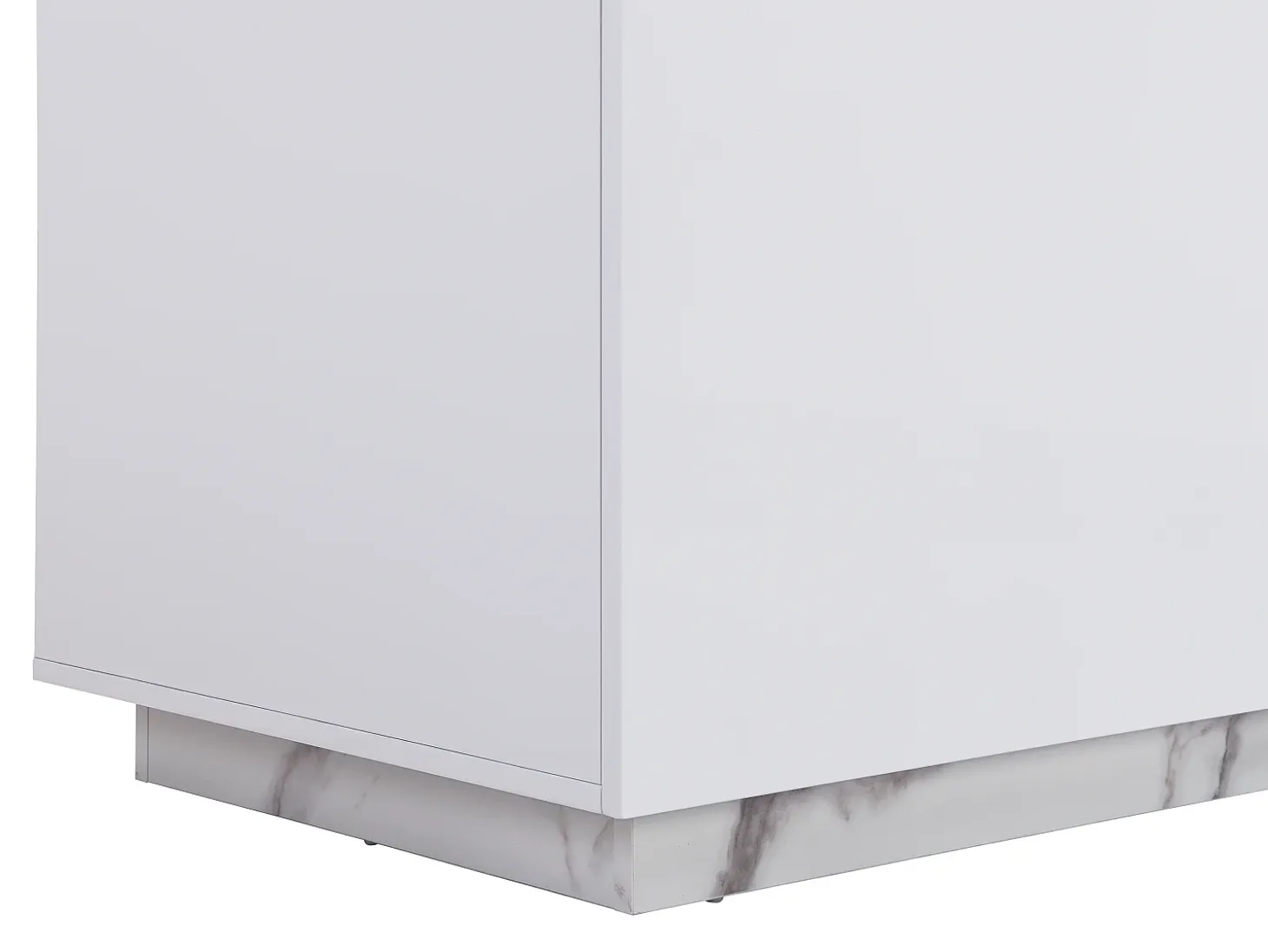 Isla de cocina con 2 puertas y 1 estante de MDF - Efecto mármol blanco - CORELINA