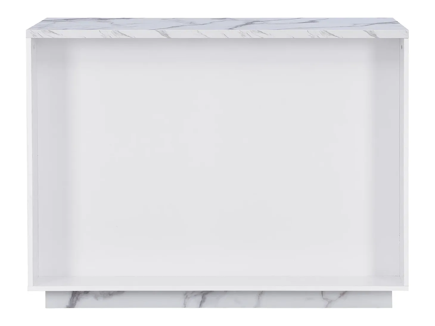 Isla de cocina con 2 puertas y 1 estante de MDF - Efecto mármol blanco - CORELINA