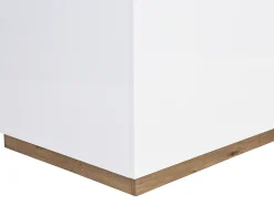 Isla de cocina con 2 puertas y 1 estante de MDF - Natural y blanco CORELINA