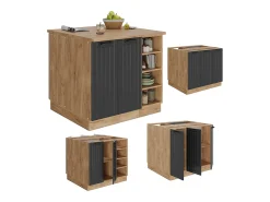 Isla de cocina gris oscuro 90x60x82 fame-line