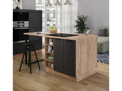 Isla de cocina gris oscuro 90x60x82 fame-line