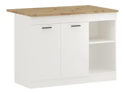 Isla De Cocina haaus Vigra, Roble Artisan/Blanco, 122 x 76 x 90 cm