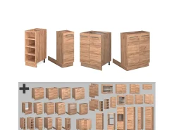 Isla de cocina roble dorado 90x60x82 fame-line
