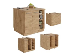 Isla de cocina roble dorado 90x60x82 fame-line