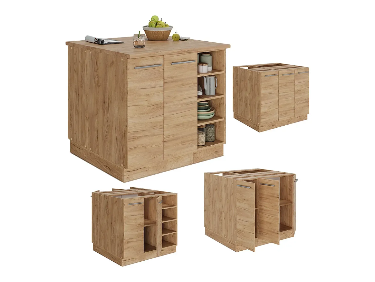Isla de cocina roble dorado 90x60x82 fame-line