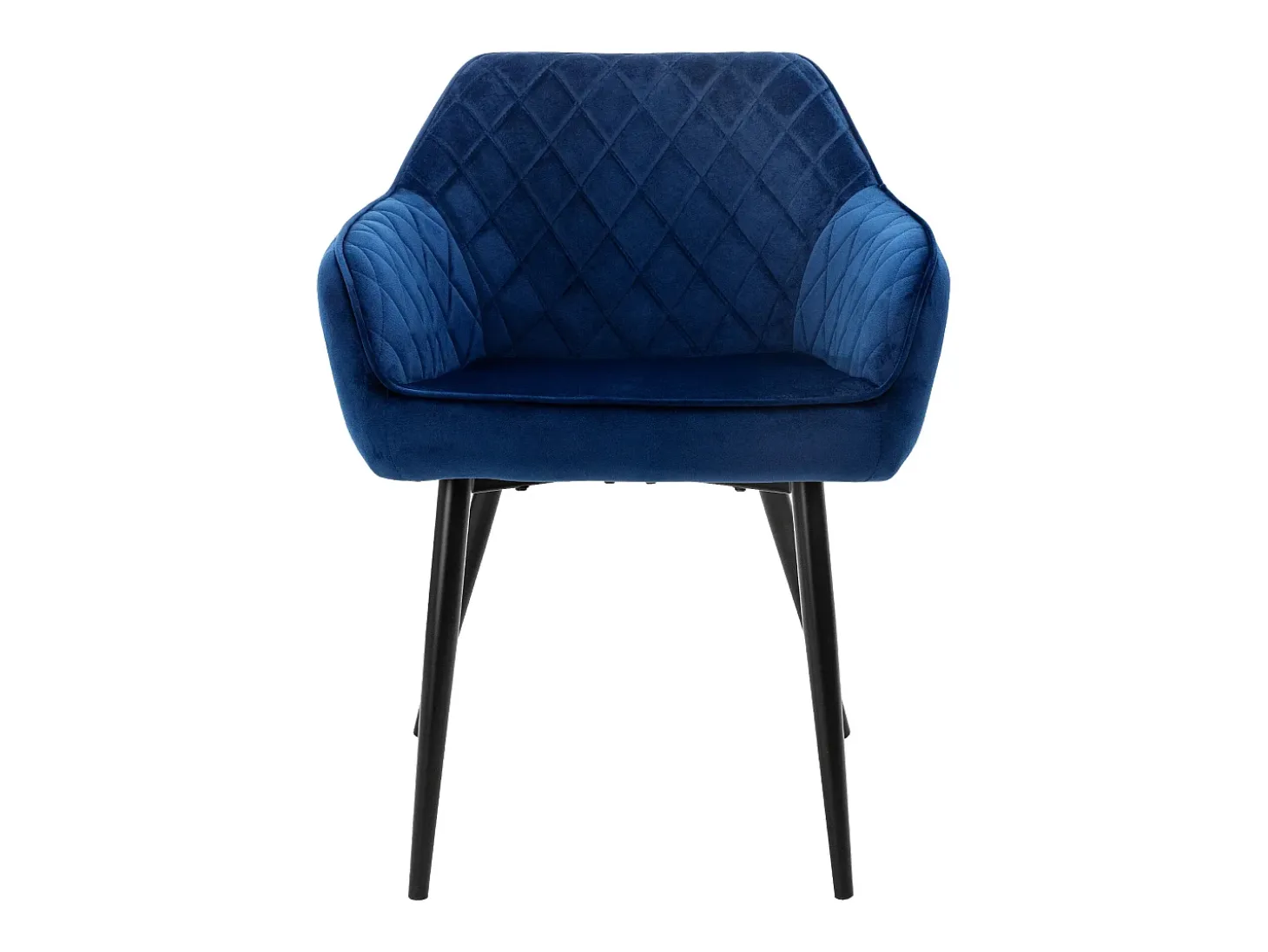 Juego 4 sillas de comedor / salón de terciopelo azul oscuro patas de acero 80cm