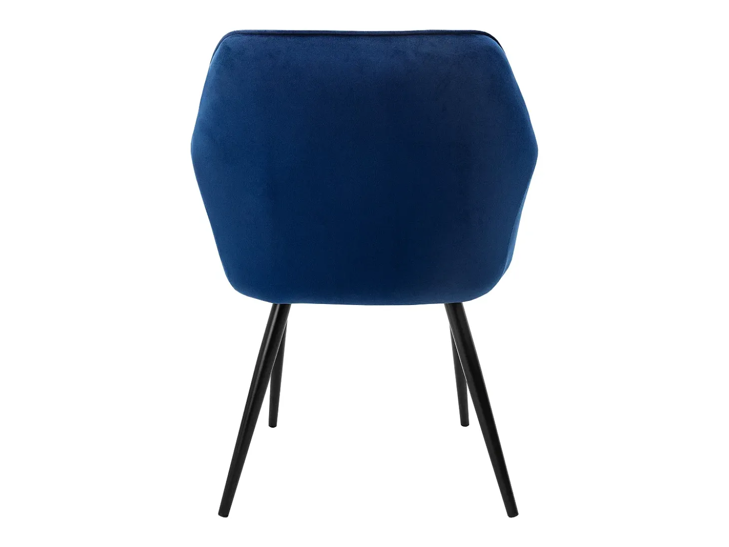 Juego 4 sillas de comedor / salón de terciopelo azul oscuro patas de acero 80cm