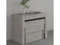 Juego de 2 bancos extensibles 66 - 290 cm para mesa de comedor Pratika A + B - Gris
