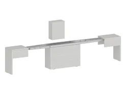 Juego de 2 bancos extensibles 66 - 290 cm para mesa de comedor Pratika A + B - Blanco Shabby