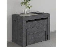 Juego de 2 bancos extensibles 66 - 290 cm para mesa de comedor Pratika A + B - Antracita