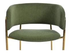 Juego de 2 sillas - 55 x 55 x 80 cm - patas ajustables - metal + polipiel - verde
