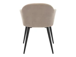 Juego de 2 sillas - con reposabrazos - Efecto terciopelo y metal - Beige - BIBO
