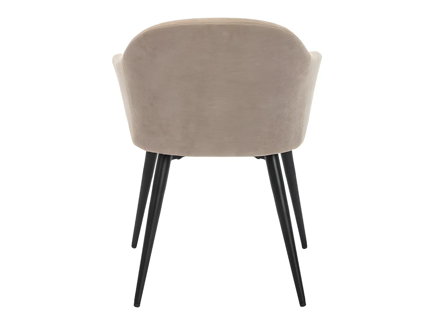 Juego de 2 sillas - con reposabrazos - Efecto terciopelo y metal - Beige - BIBO