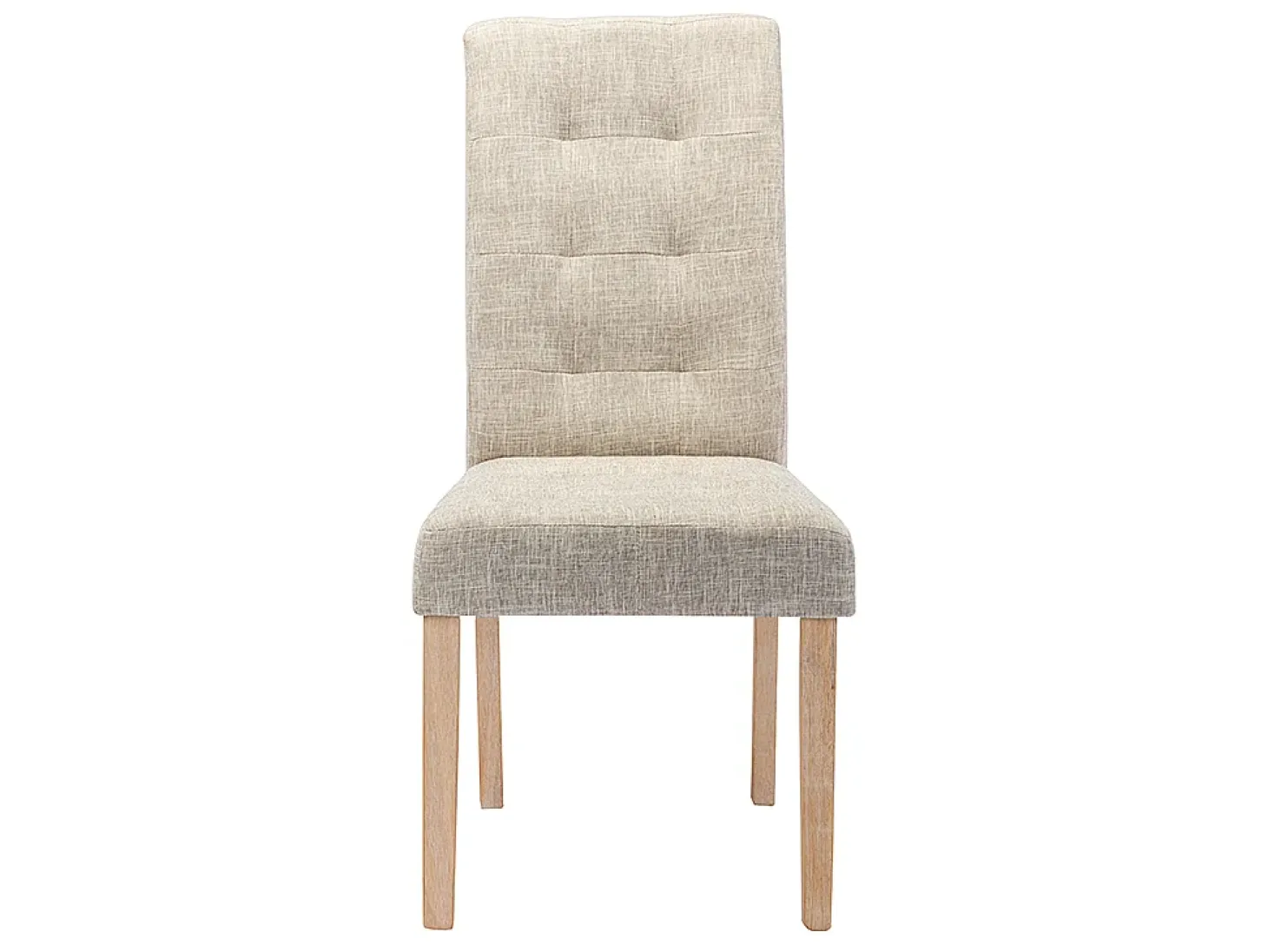 Juego de 6 sillas - Tela beige y Patas de madera natural - VILLOSA