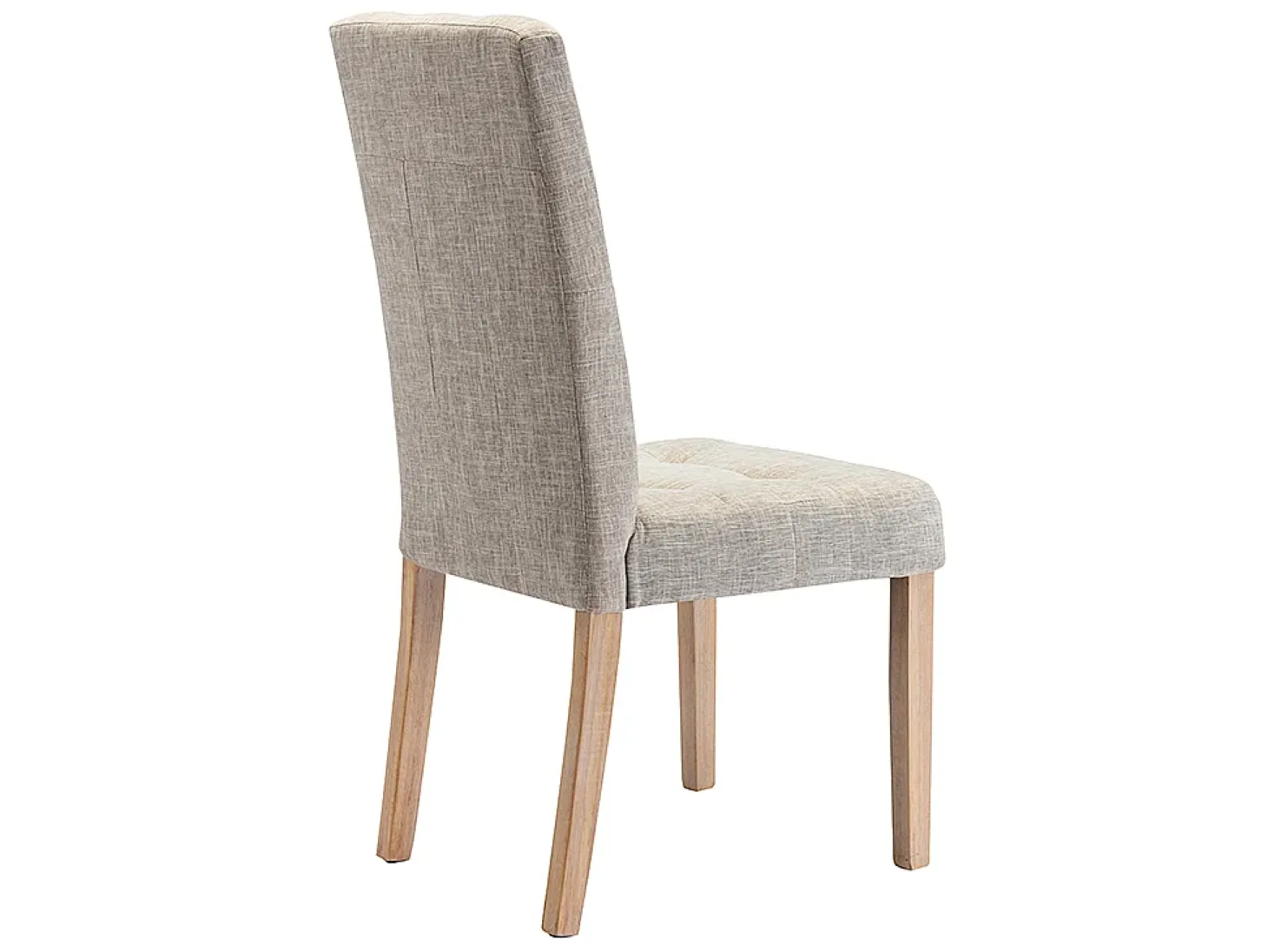 Juego de 6 sillas - Tela beige y Patas de madera natural - VILLOSA