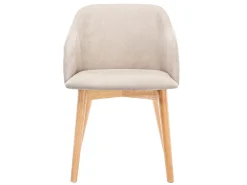 Juego de 6 sillas - Tela y hevea - Beige - JELISA