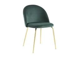 Juego de 6 sillas - Terciopelo y metal dorado - Verde. MELBOURNE