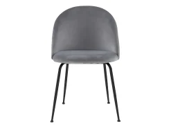 Juego de 6 sillas - Terciopelo y metal negro mate - Gris. MELBOURNE