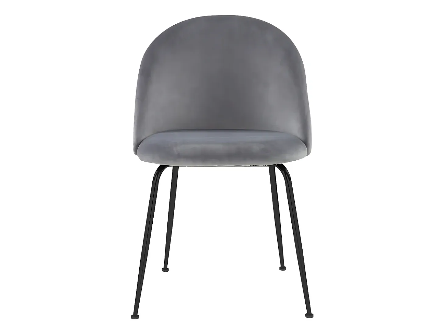 Juego de 6 sillas - Terciopelo y metal negro mate - Gris. MELBOURNE