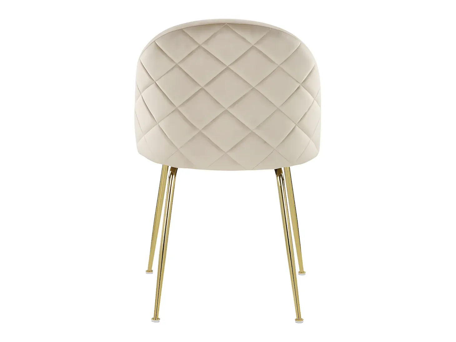 Juego de 2 sillas - Terciopelo y metal dorado - Beige. MELBOURNE