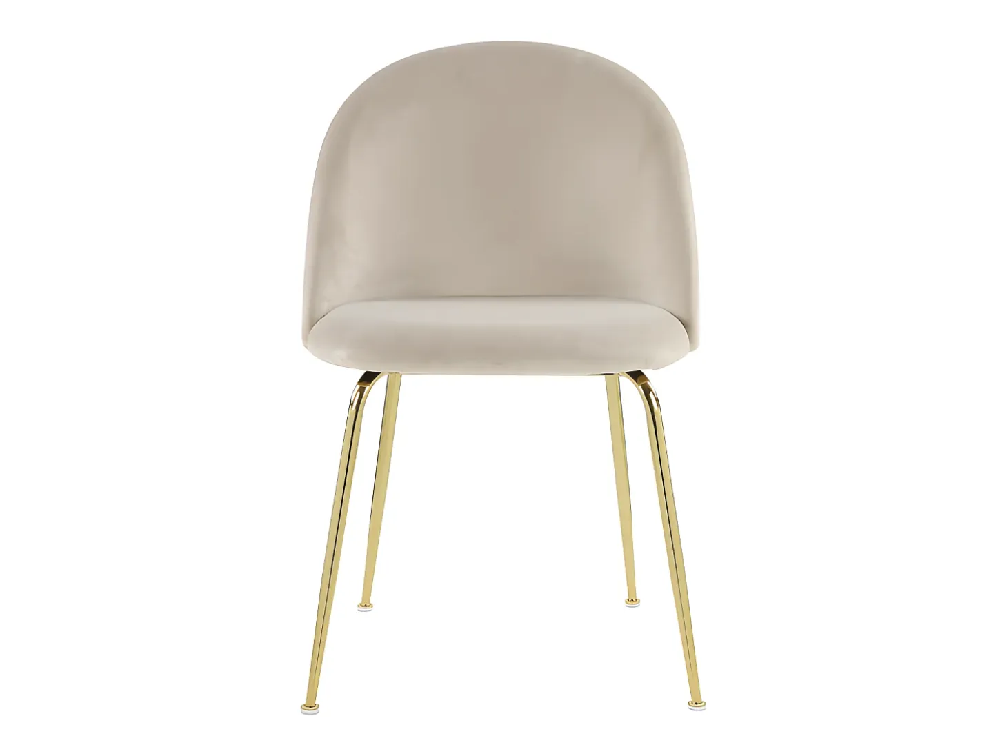 Juego de 2 sillas - Terciopelo y metal dorado - Beige. MELBOURNE