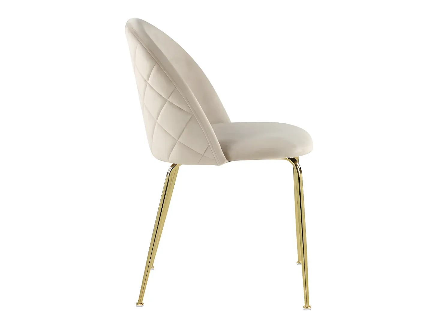 Juego de 2 sillas - Terciopelo y metal dorado - Beige. MELBOURNE