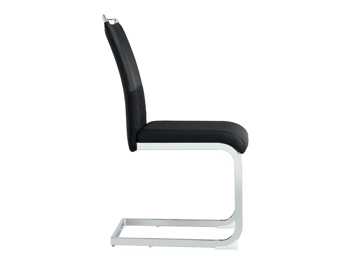 Juego de 2 sillas cantilever con asiento acolchado de PU, color negro