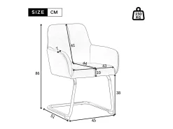 Juego de 2 sillas cantilever tapizadas en piel sintética - con patas de metal - Gris