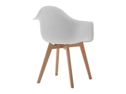 Juego de 2 sillas con brazos - Polipropileno y haya - Blanco - VIXI